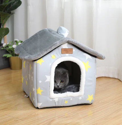 Warm Closed Cat Kennel House for Pets