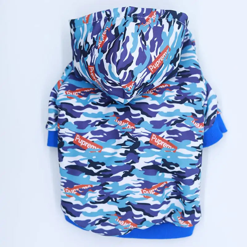 Camouflage Pet Hoodie with Printed Design
